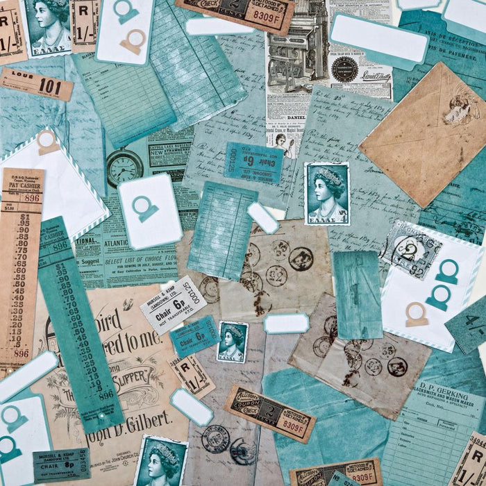 49 And Market Color Swatch: Teal Ephemera Stackers