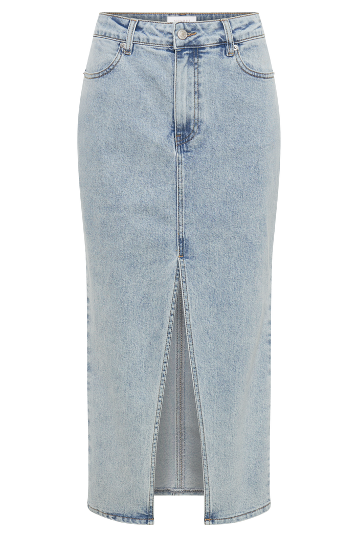 Acacia Denim Midi Skirt - Light Blue