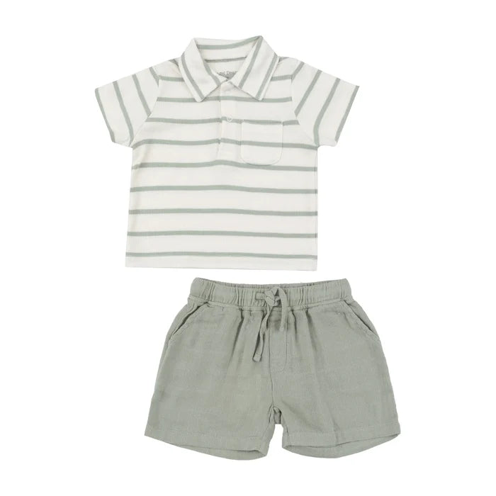 Angel Dear Desert Sage Polo and Short Set (9042288312628)