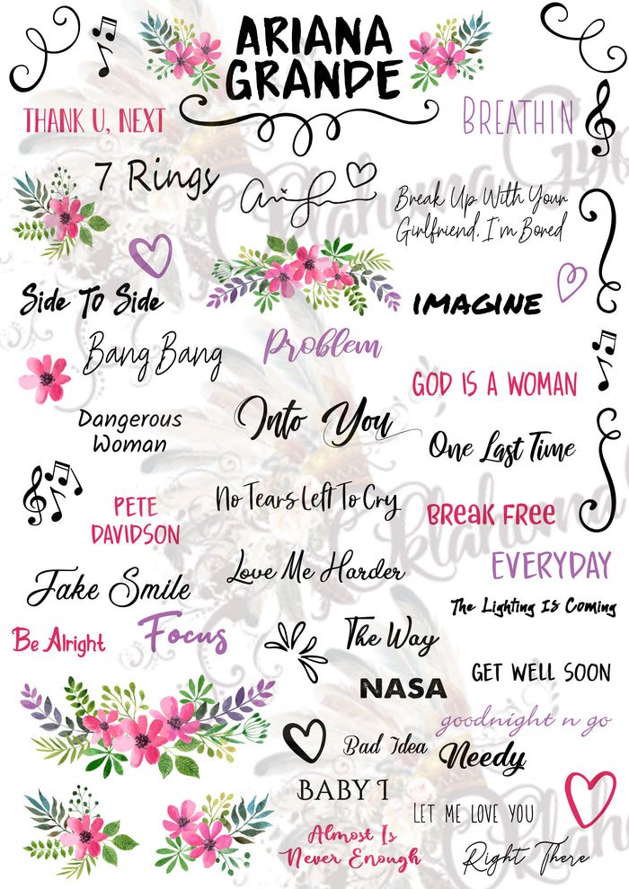 Ariana Grande Inspired Top Hits Digital File