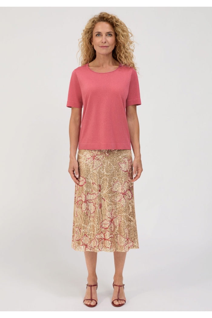 Front view of Bianca 78029 Rabea Fine Knit Top Dark Tulip by bianca, shop bianca at Dotique elegant style
