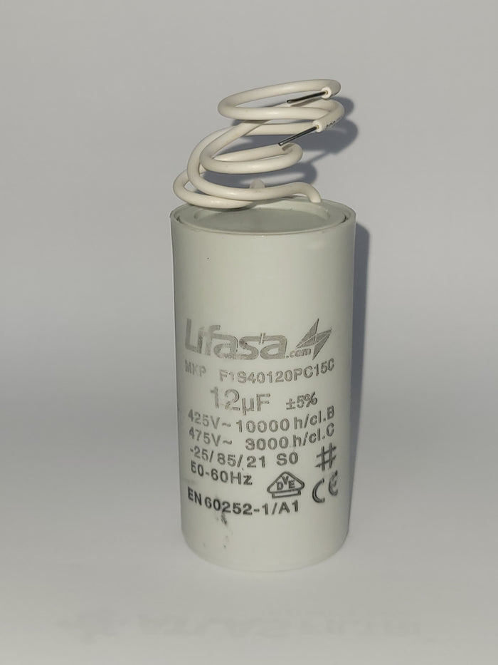 CAPACITOR - CONDENSADOR 12 UF CON CABLE 475 VAC / 2051