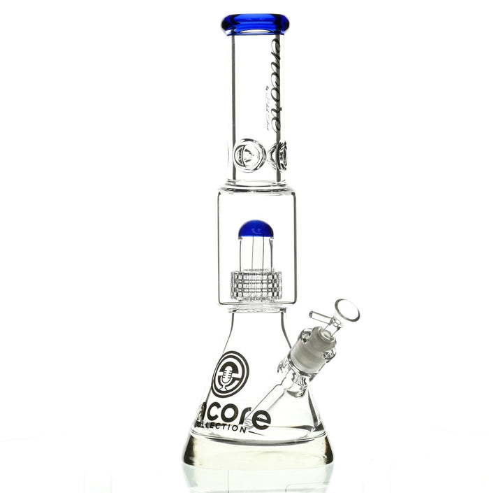 ENCORE 16" BEAKER W/MATRIX SHOWERHEAD BLUE - Smoke Spot Smoke Shop