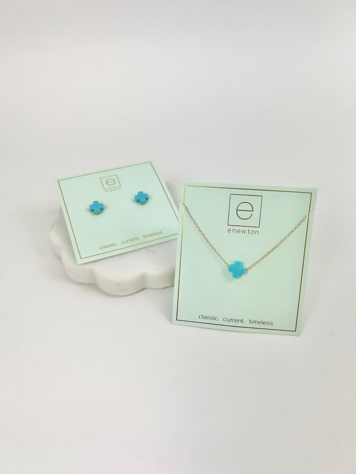 Enewton Signature Cross Turquoise Stud/Necklace Duo Earrings in at Wrapsody