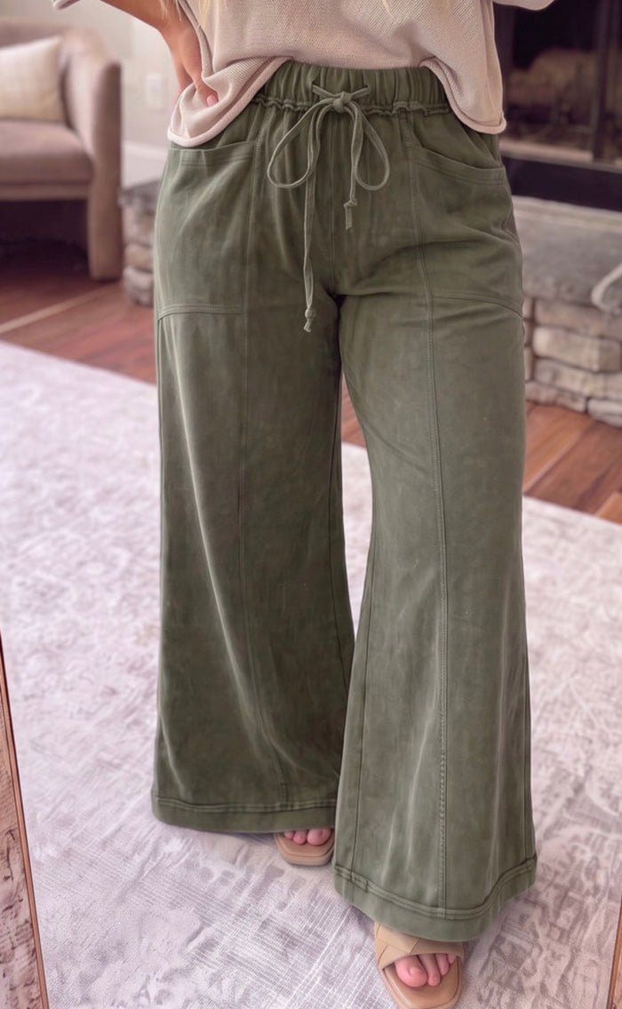 Green Flare Pants