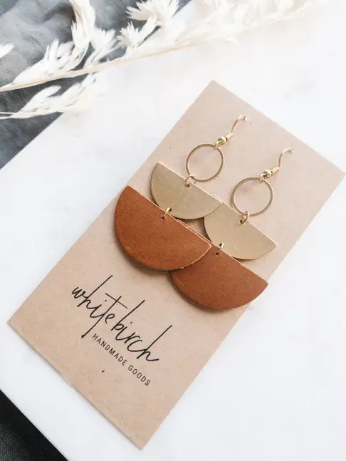 Half Moon Stacked Dangle Earrings Acorn Home + Apparel