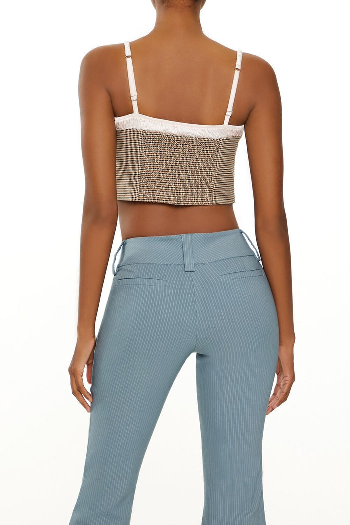 Houndstooth Cropped Bustier Cami