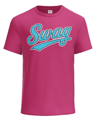 Pink / YS / Full Chest Script Swag