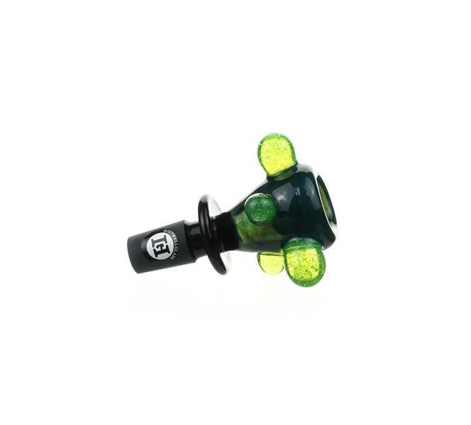 Joe Madigan Colored Bowl Teal Slime Green Dots - Smoke Spot Smoke Shop