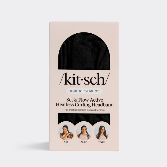 Kitsch Set & Flow Heatless Curling Headband - Black
