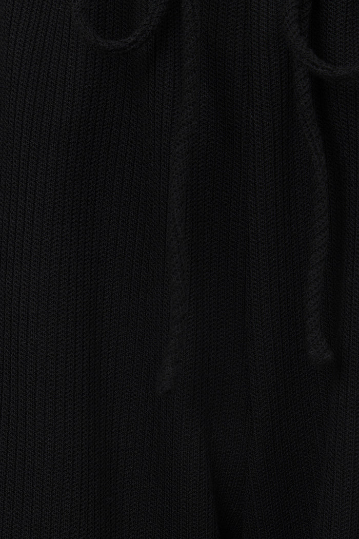 Black Ribbed Knit Wide Leg Lana Pants