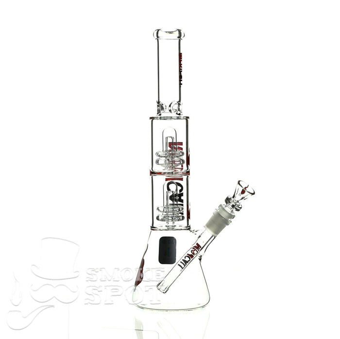 Medicali glass 13 inch double showerhead beaker - Smoke Spot Smoke Shop