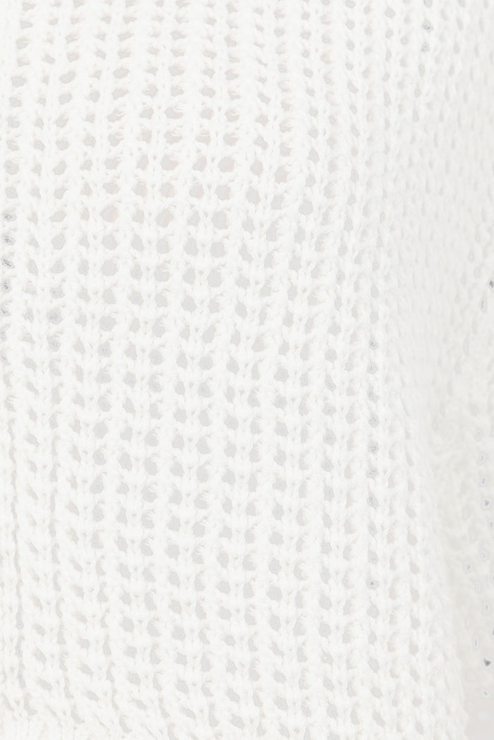 Bridal White Knit Button Up Mekkah Top