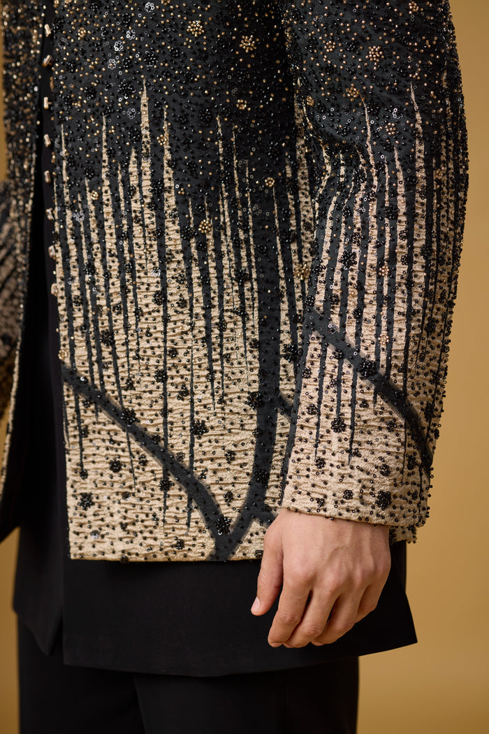 Midnight Noir gold gradient designer ethnic wear