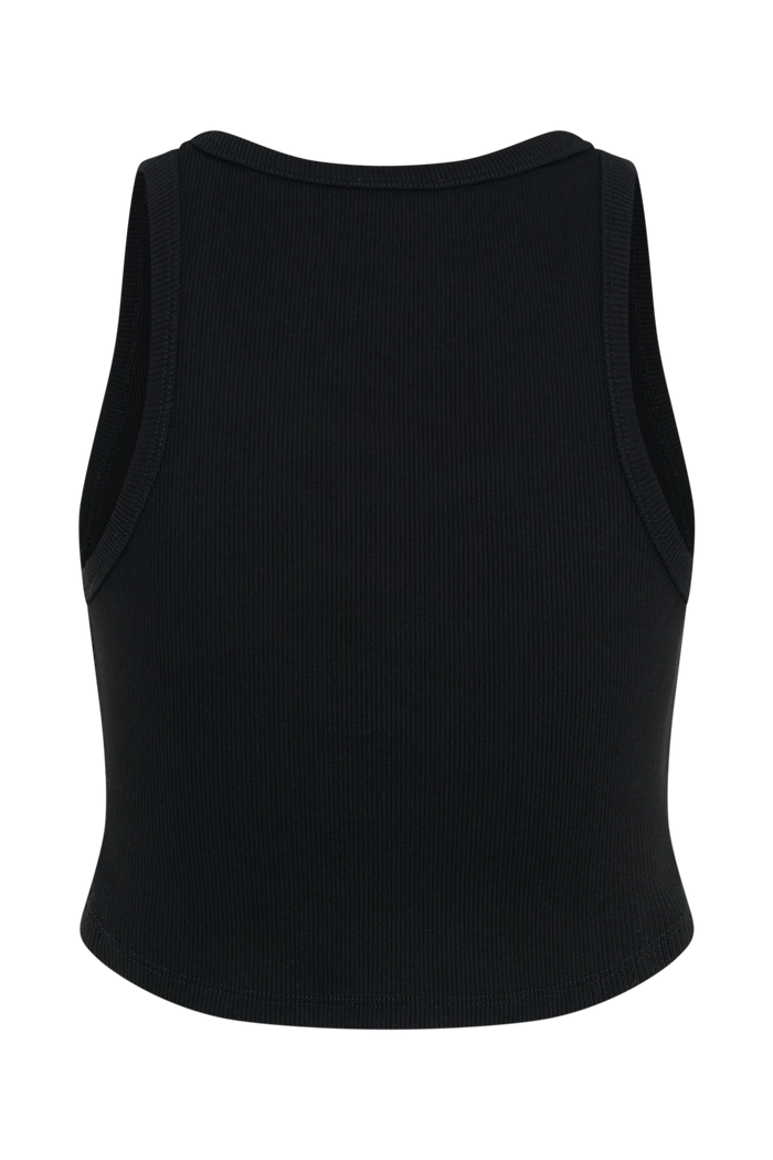 Morgana Ribbed Tank Top - Black