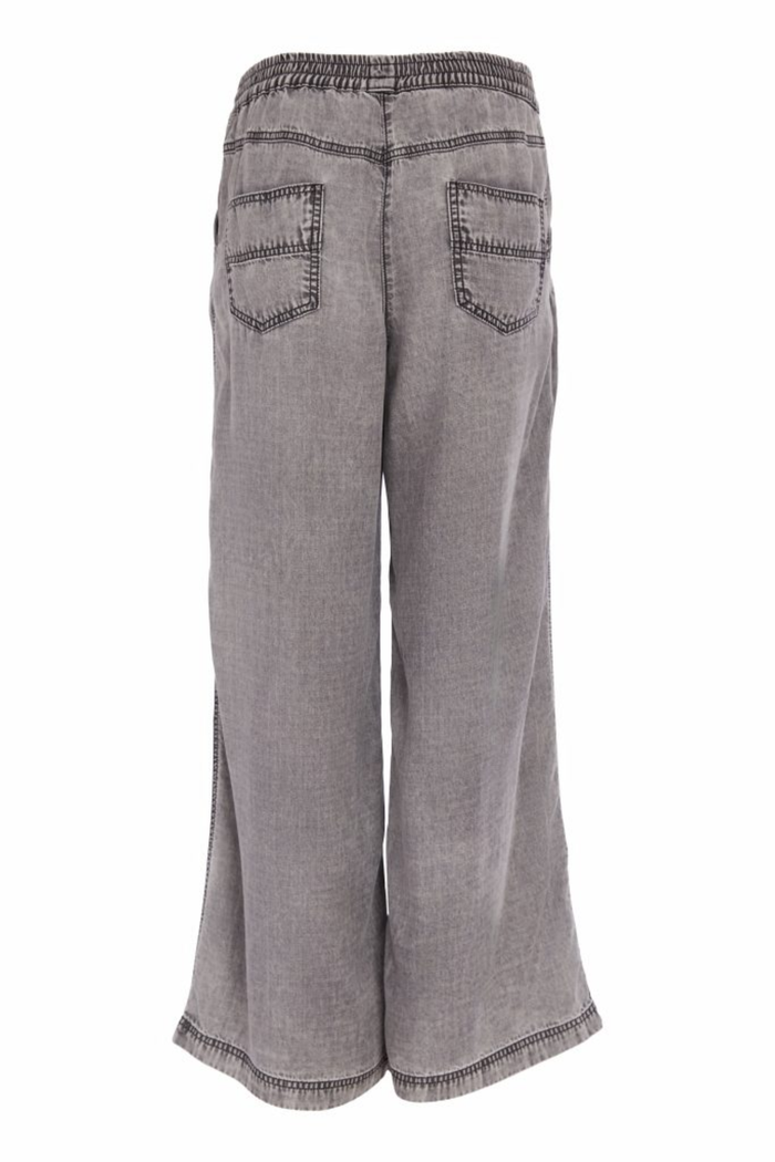 Back view of Naya NAS26137 Granite Grey Wide Leg Pull-On Trousers by Naya Shop Naya at Dotique