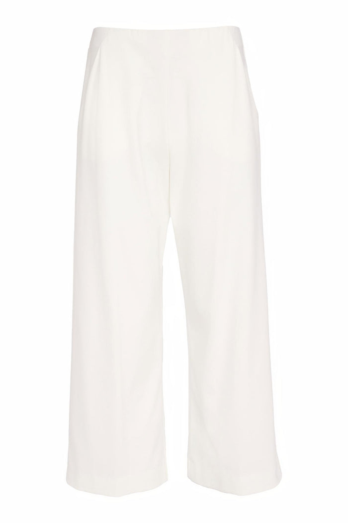 Naya NAS26237 Cream Wide Leg Pull-On Trousers by Naya available to shop at Dotique in soft high-quality jersey fabric
