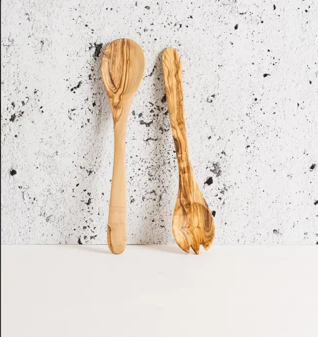 Olivewood Salad Servers Acorn Home + Apparel