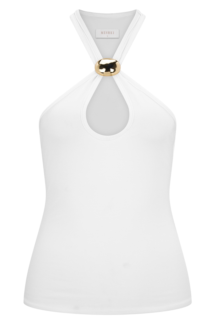 Ramona Modal Tank Top With Hardware - Ivory