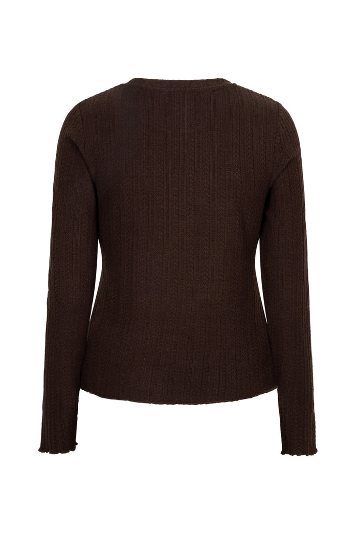 Red Button SRB5162 Top Fine Knit Espresso brown fine knit jumper Shop Red Button at Dotique