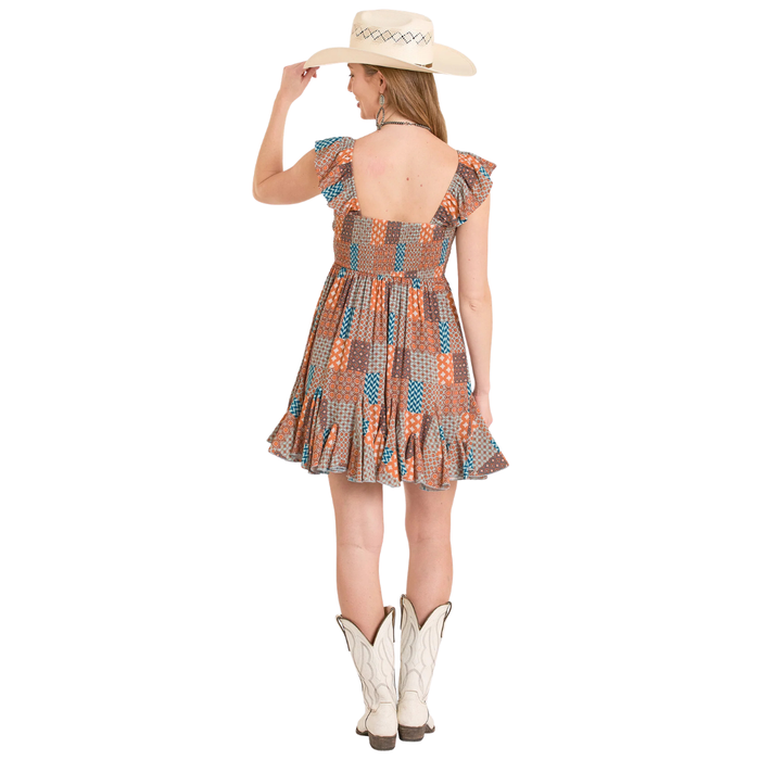 Rock & Roll Denim Women's Patch Print Mini Dress