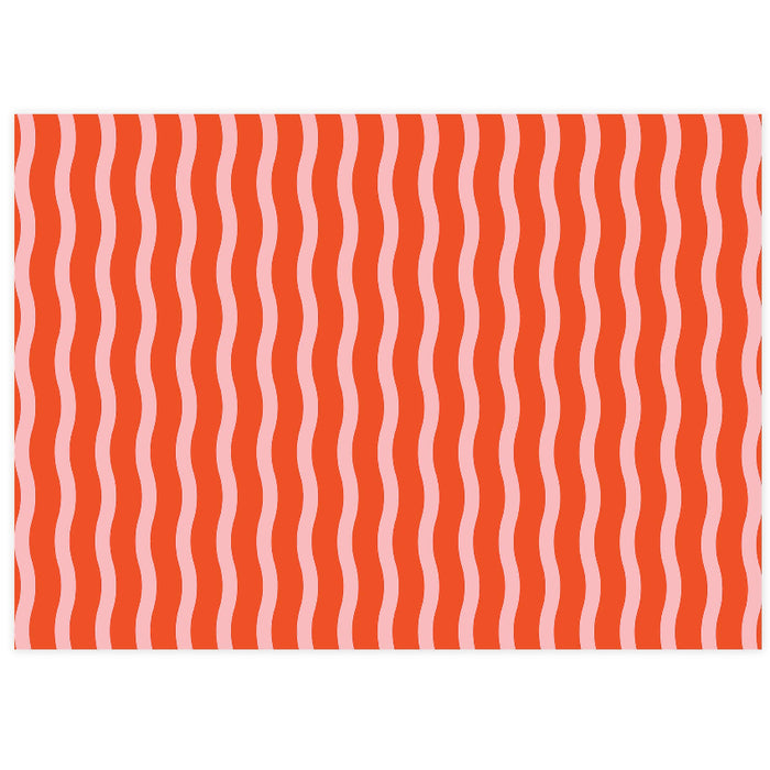 Tangy Red Fussy Stripe Tissue Paper