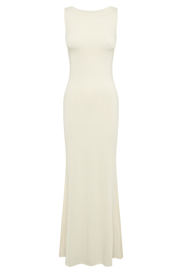 Tarna Sleeveless Slinky Maxi Dress - Bone