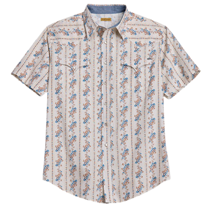 Tin Haul Men's S/S Vertical Striped Snap Shirt