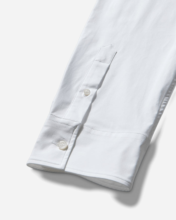 Jean Paul Gaultier Wmns Shirt With "Needles Jean Paul Gaultier" Flock Print White/Black Shirts Overshirt 26-01-W-ST050-C071 0100