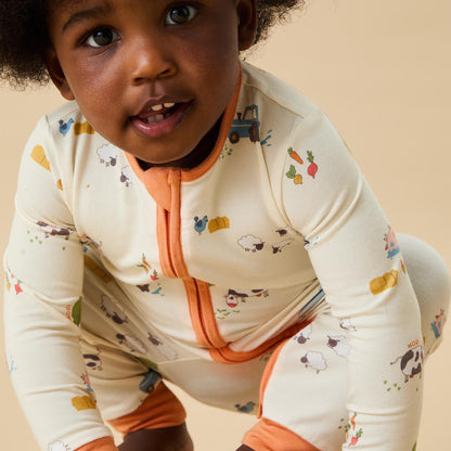 Farmyard Clever Zip Sleepsuit