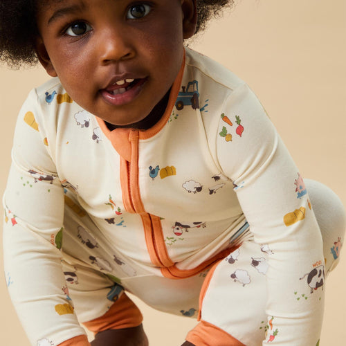 Farmyard Clever Zip Sleepsuit