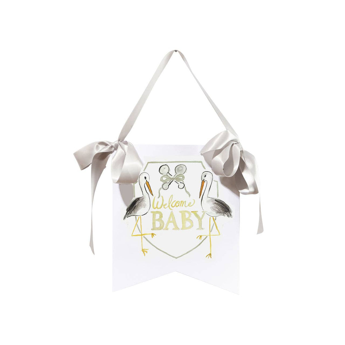 "Welcome Baby" Stork Hanger