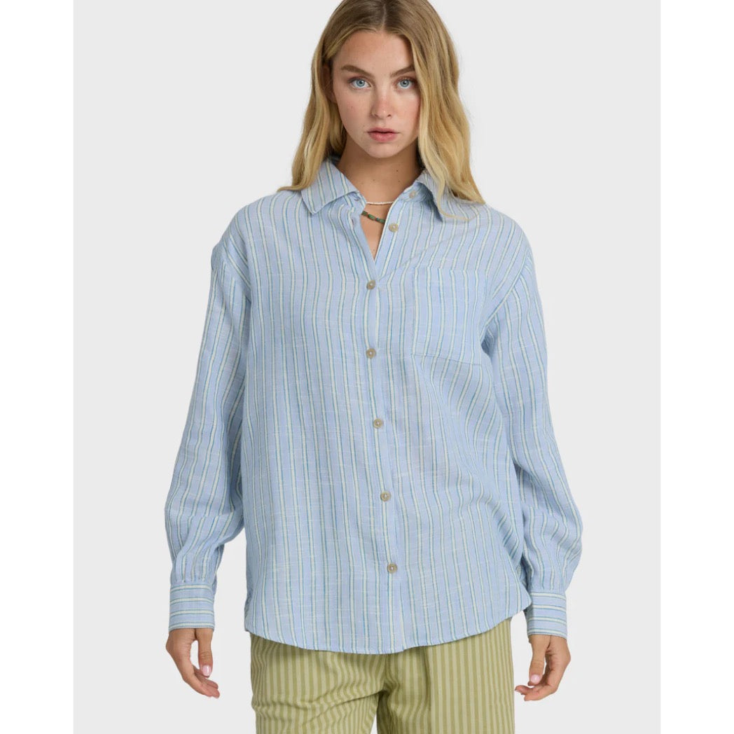BILLABONG - WANDERER PRNTD L/S WOVEN TOP | Twilight Blue