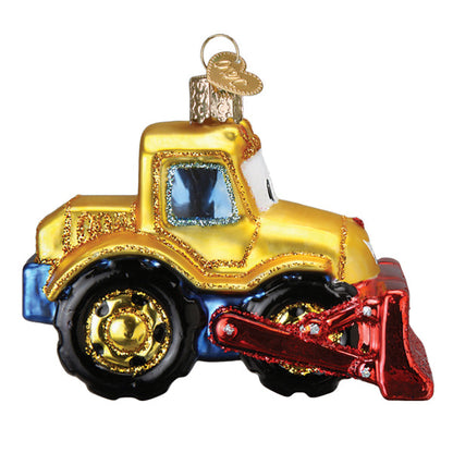 Bright-eyed Bulldozer Ornament