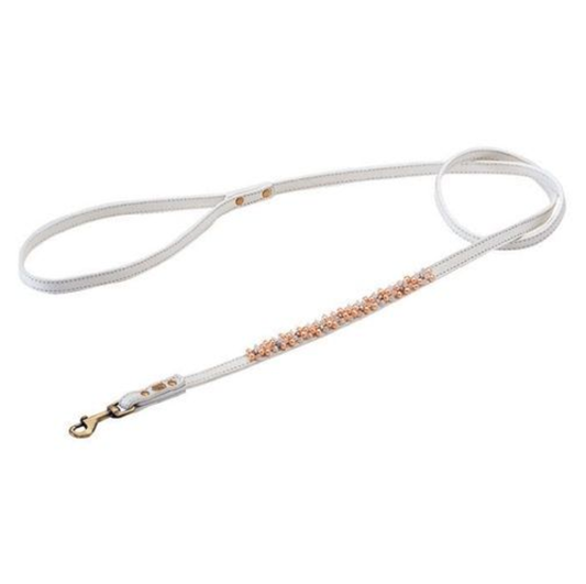 Dosha Dog - Mini Beaded Collar/Leash - White, Fresh Water Pearl & Quartz