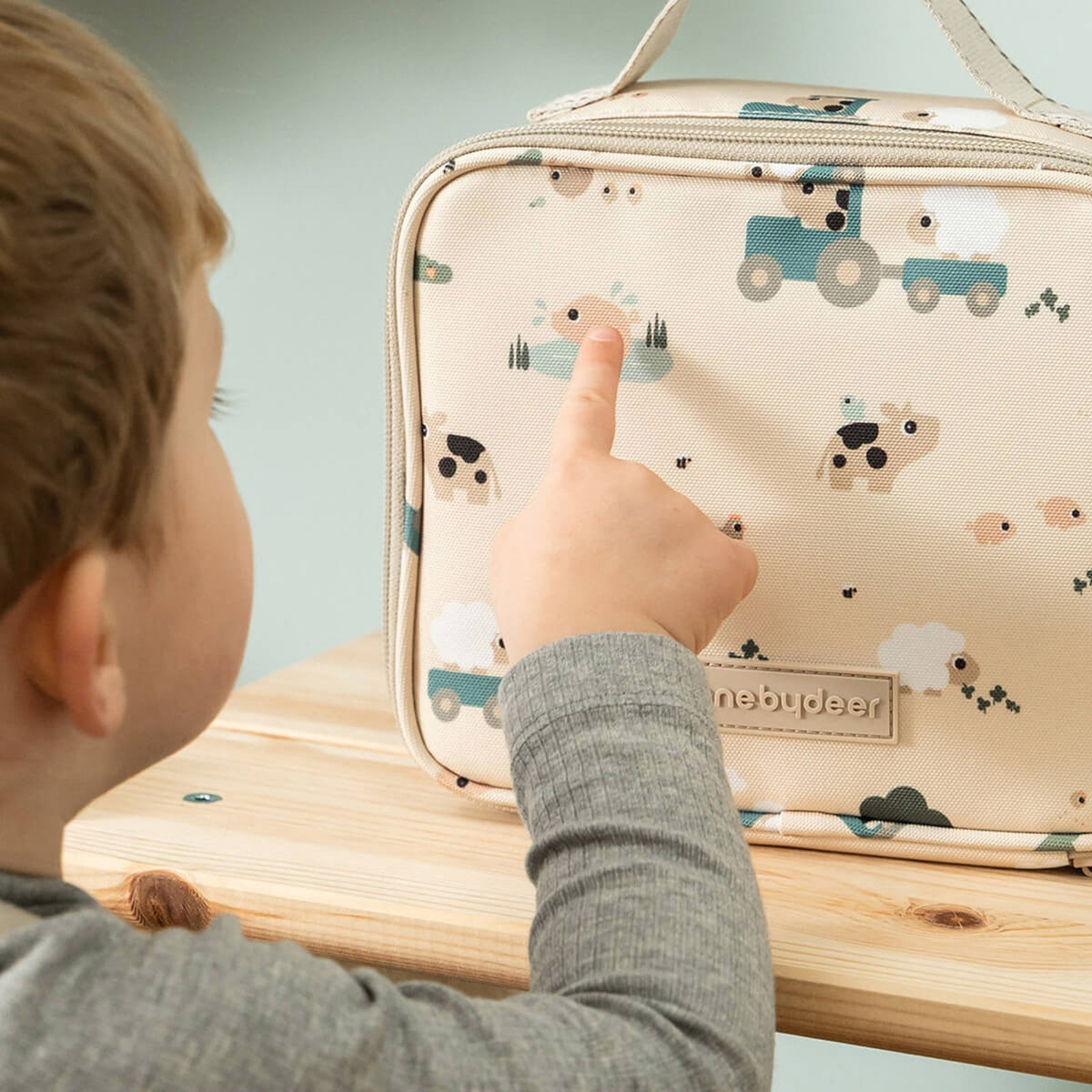 Done by Deer Tiny Insulated Lunch Bag 2.8l - Tiny Farm Sand