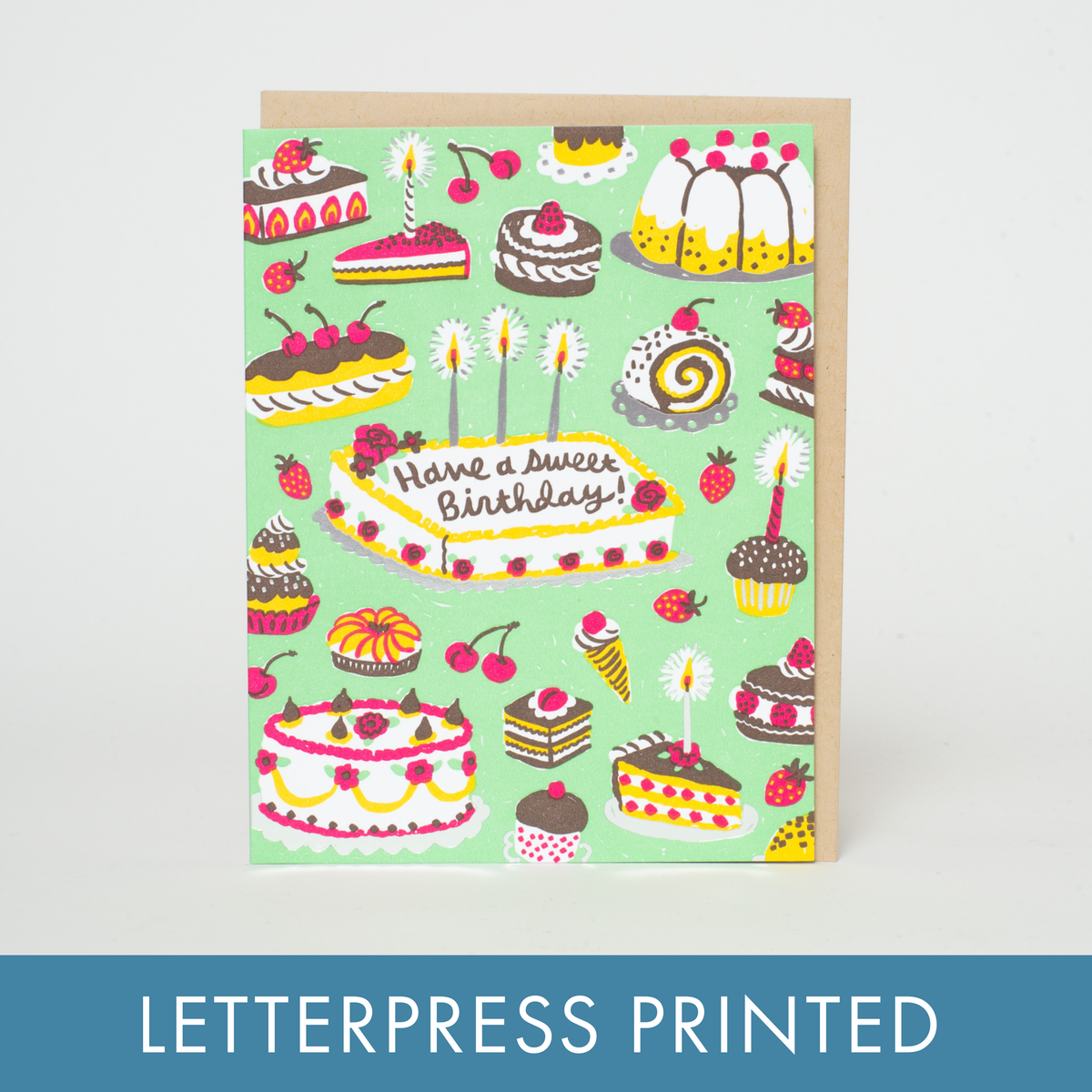 Birthday Sweets Spread Letterpress Card - Phoebe Wahl