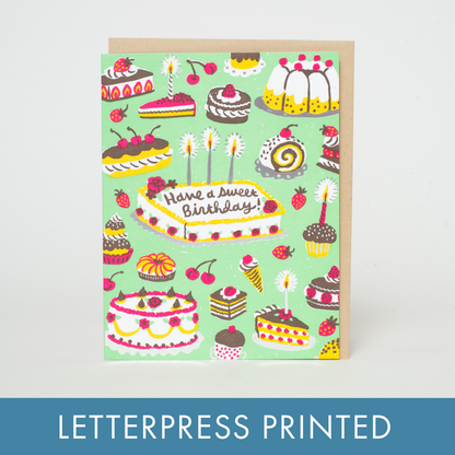 Birthday Sweets Spread Letterpress Card - Phoebe Wahl