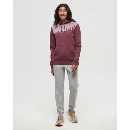 TENTREE - WOMENS JUNIPER HOODIE | Deep Burgundy/White