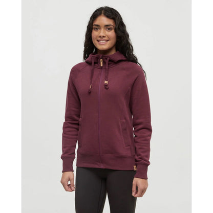 TENTREE - WOMENS ZIP ELM HOODIE | Deep Burgundy