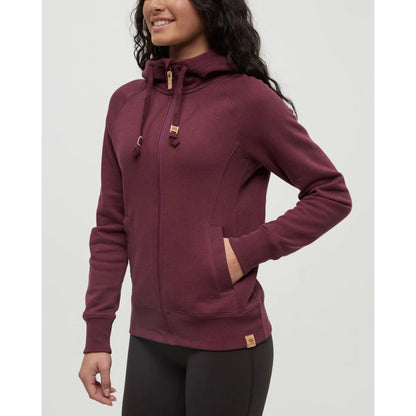 TENTREE - WOMENS ZIP ELM HOODIE | Deep Burgundy