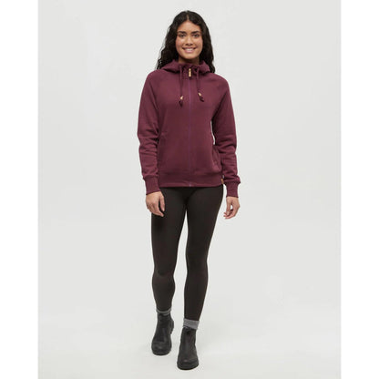TENTREE - WOMENS ZIP ELM HOODIE | Deep Burgundy