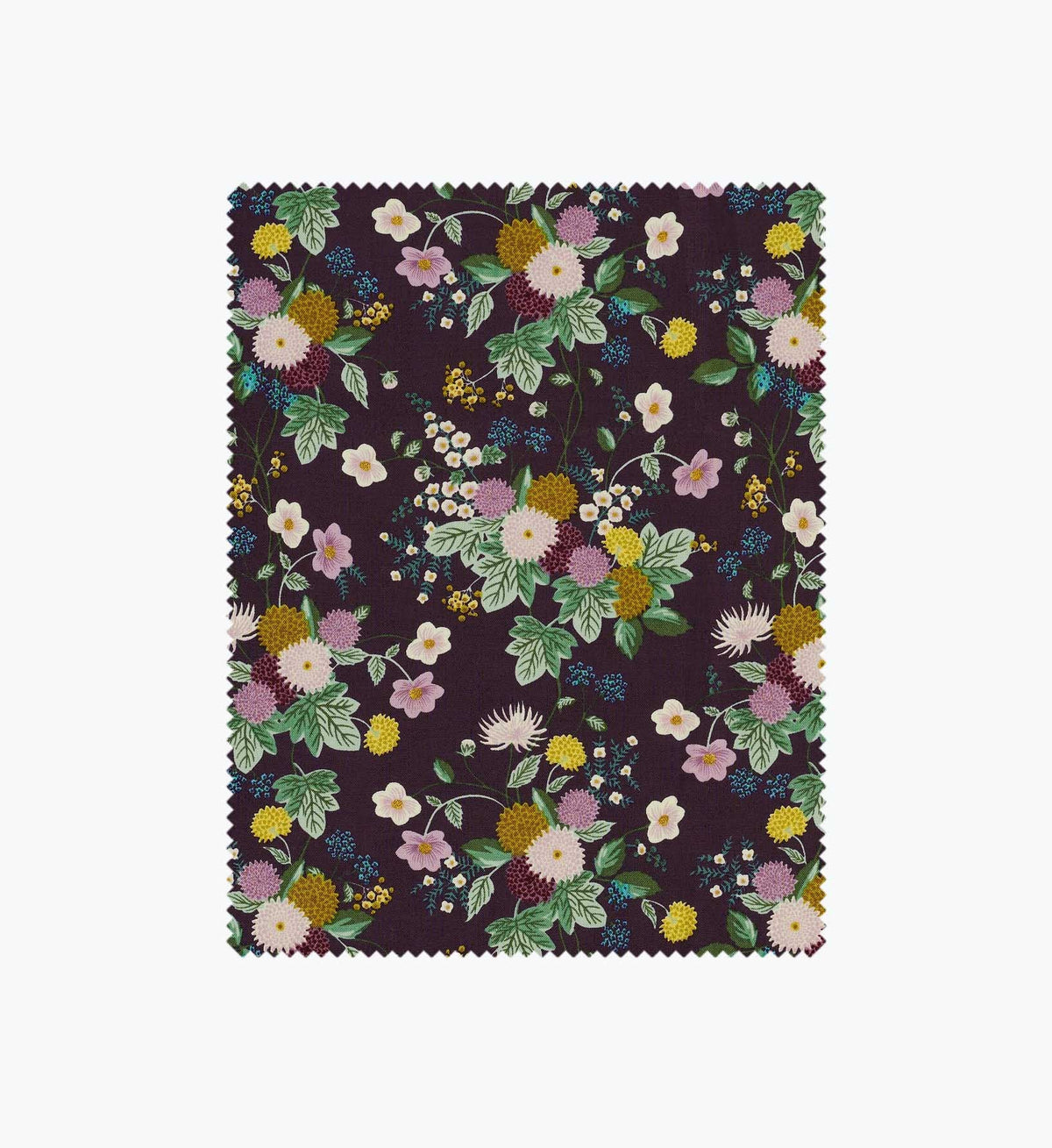 Dahlia Cotton Fabric - Aubergine
