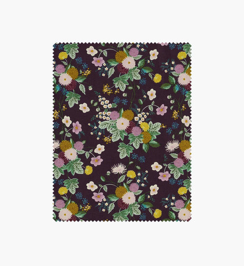 Dahlia Cotton Fabric - Aubergine