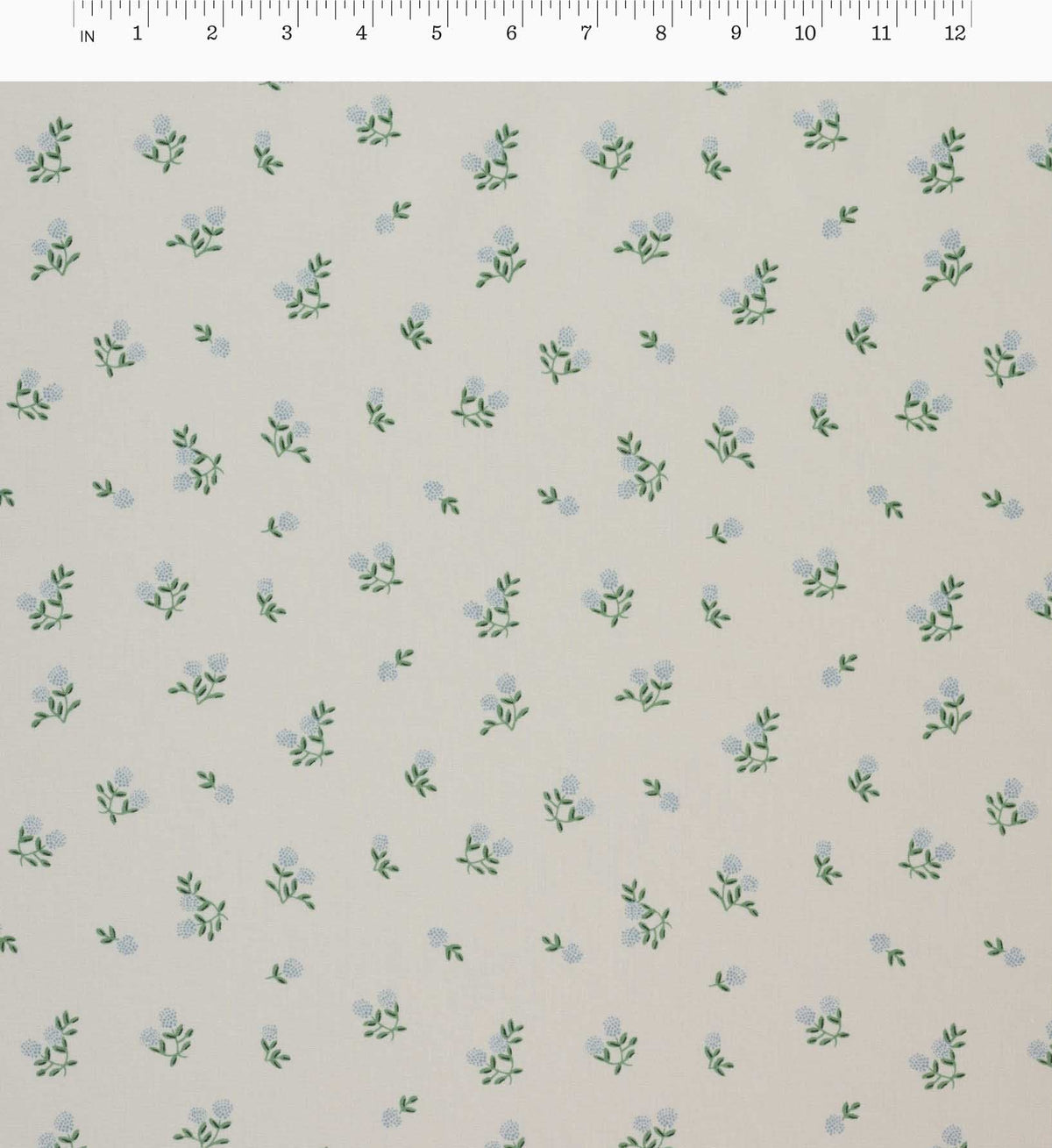 Ditsy Hydrangea Cotton Fabric - Cream