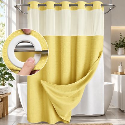Double Layer Waffle-Pattern Shower Curtain
