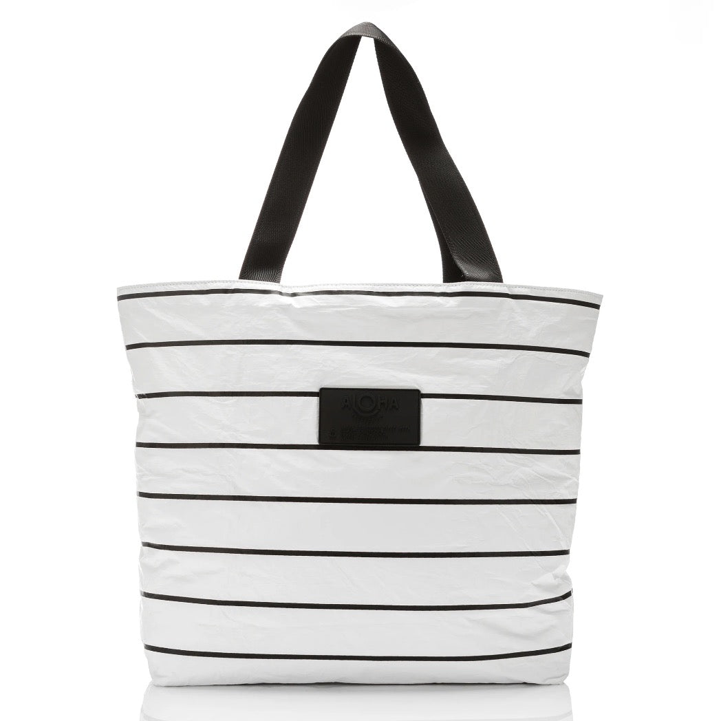ALOHA COLLECTION - Pinstripe Day Tripper Bag | Black on White