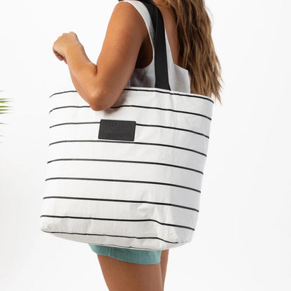 ALOHA COLLECTION - Pinstripe Day Tripper Bag | Black on White