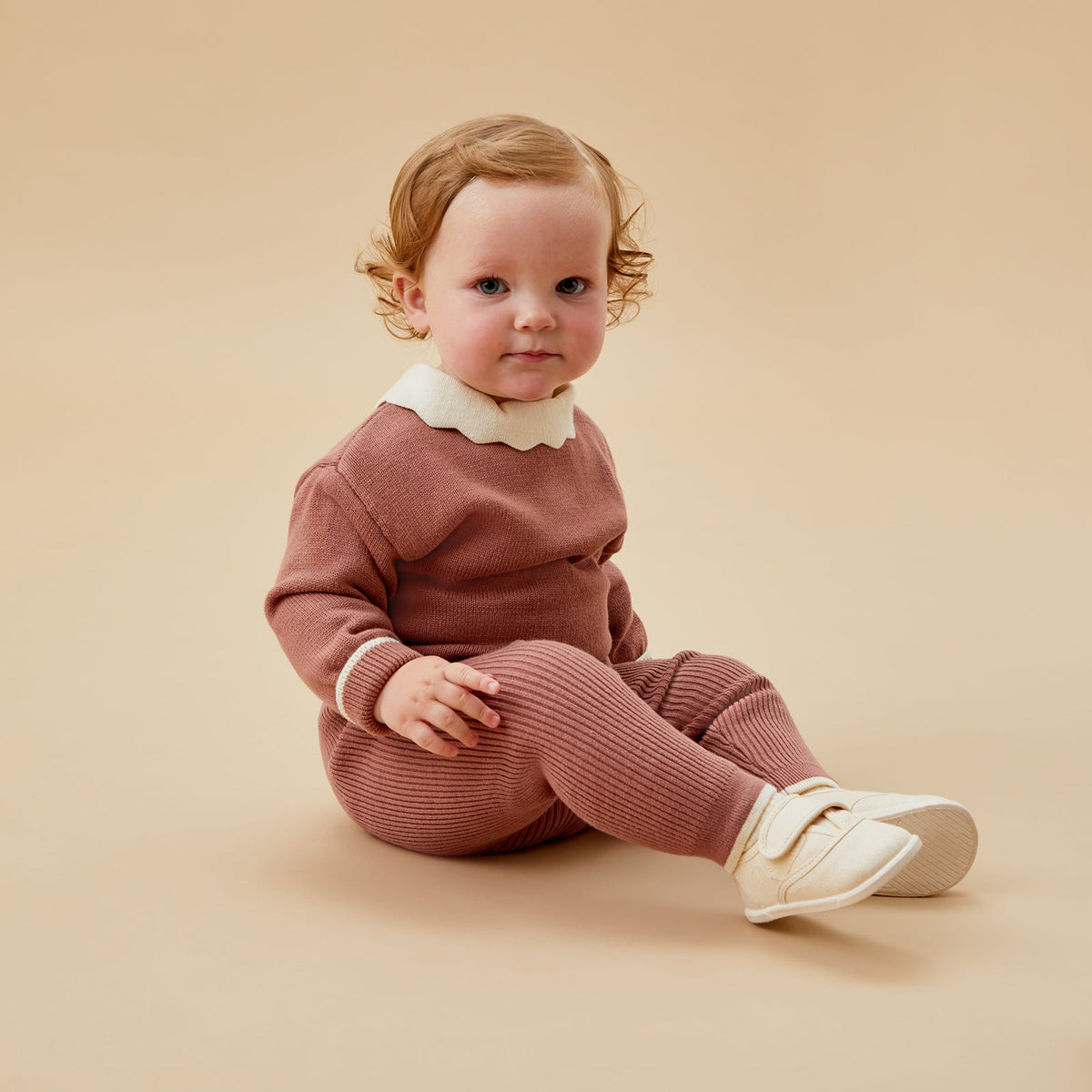 Collared Knitted Jumper & Leggings