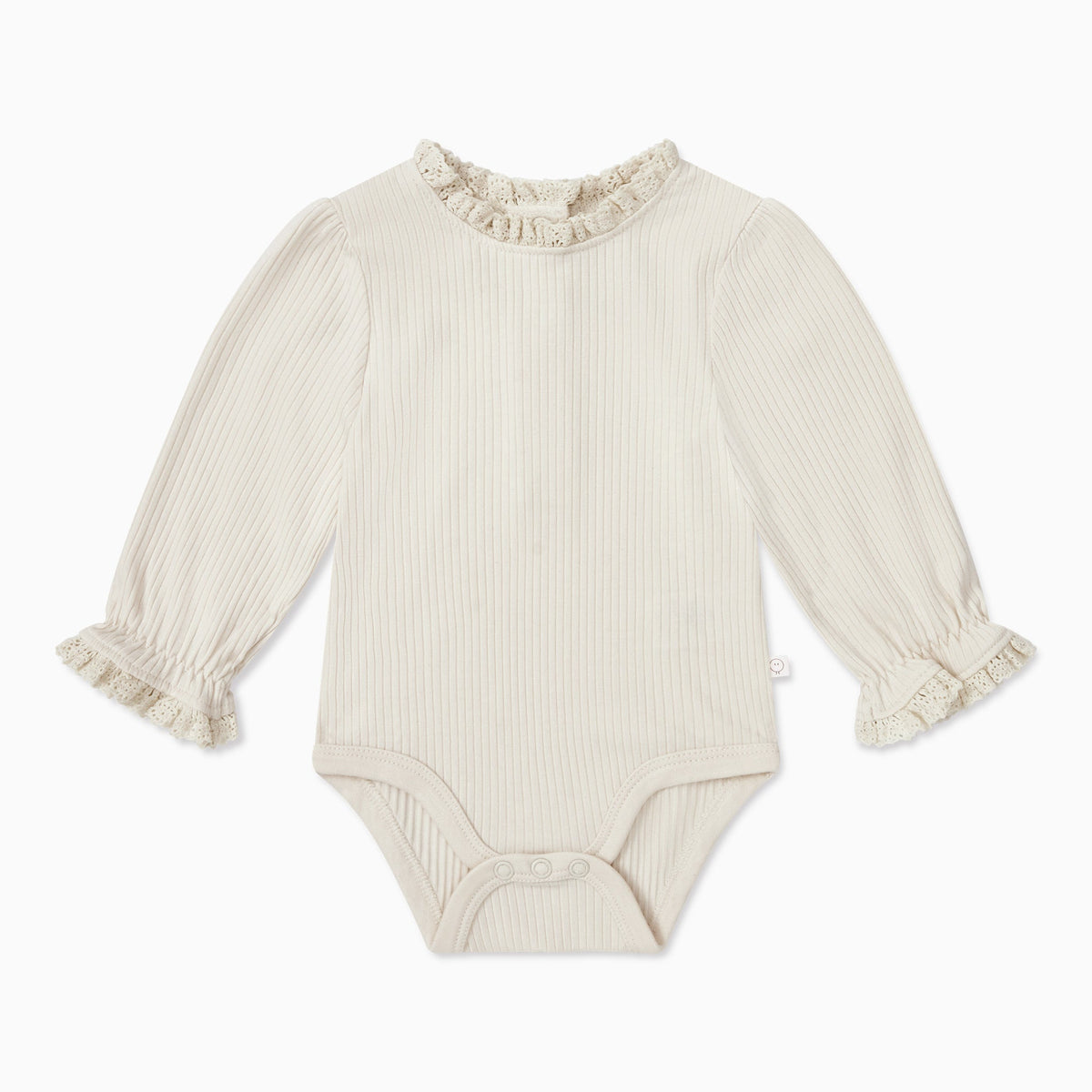 Frilled Ribbed Long Sleeve Bodysuit